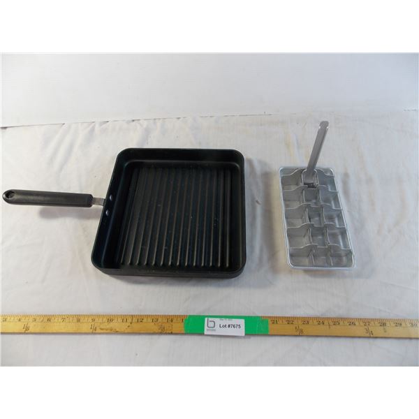 Steel frying pan + aluminum ice maker