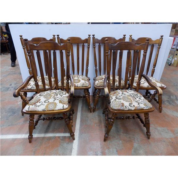 *(6) Dining room chairs - padded wood chairs