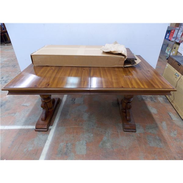 *Dining room table (5ft) with (2) leaf inserts 19" each (in original box - appear unused)- 39" acros