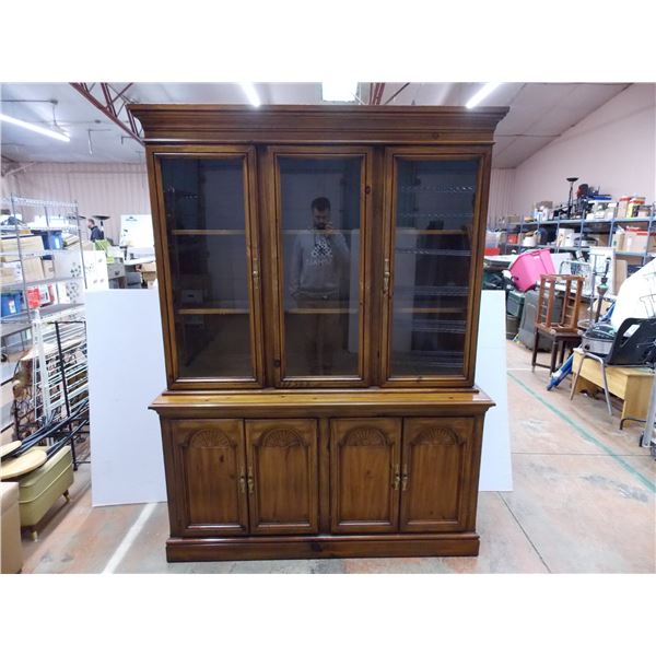 *2-piece China cabinet (middle door fixed closed) - 59" wide 18 deep - 80" tall