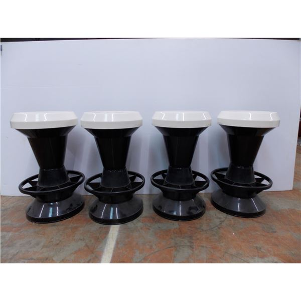 *(4) plastic (2-piece) bar stools - 27  tall