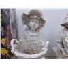 Image 3 : *(2) Garden Boy + Girl flower planter statues - 19" tall