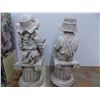 Image 6 : *(2) Garden Boy + Girl flower planter statues - 19" tall