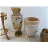 Image 3 : (3) Vases, pottery + glass