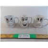 Image 1 : (3) face expressions coffee mugs