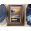 Image 2 : Green ceramic boat dish + other green dish + picture frame