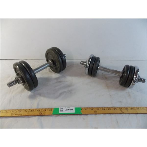 (2) Barbells (threaded style) with 35LB (total weight)