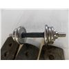 Image 2 : Barbell (threaded) with 10lb weight + (6) 10lb steel weights