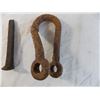 Image 2 : vintage steel clevis + rail spike