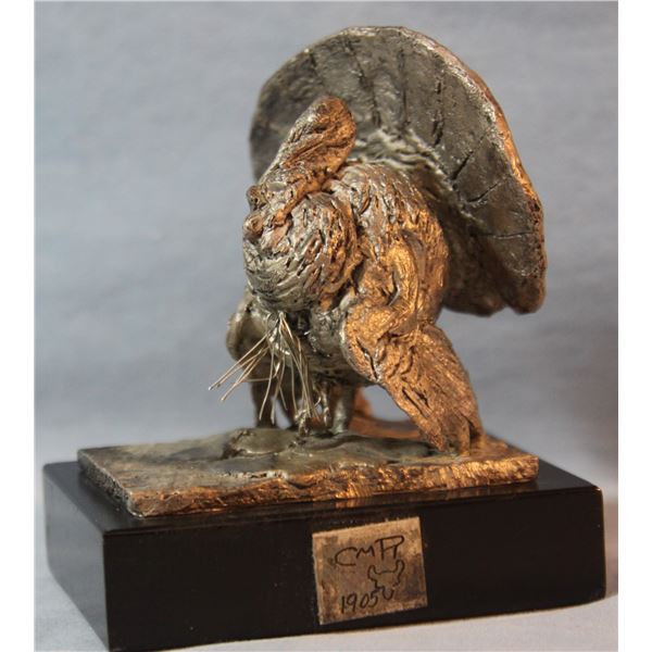 Trigg Russell Foundation wild turkey hen & gobler, 62 & 63/100, 4" x 3" ea.