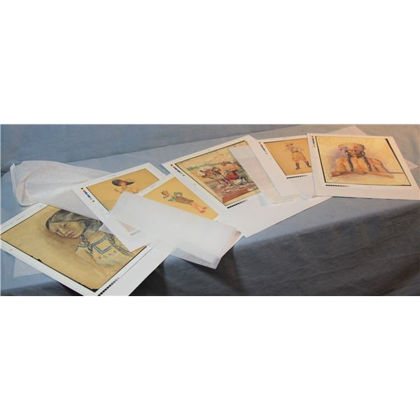 Heikka, E. 6 press proofs with negatives of original paintings
