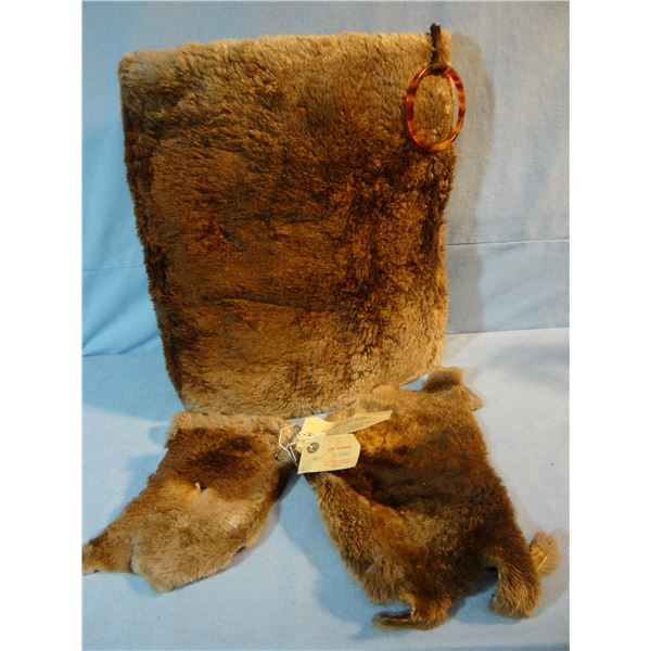 Beaver fur sleigh ride hand warmer