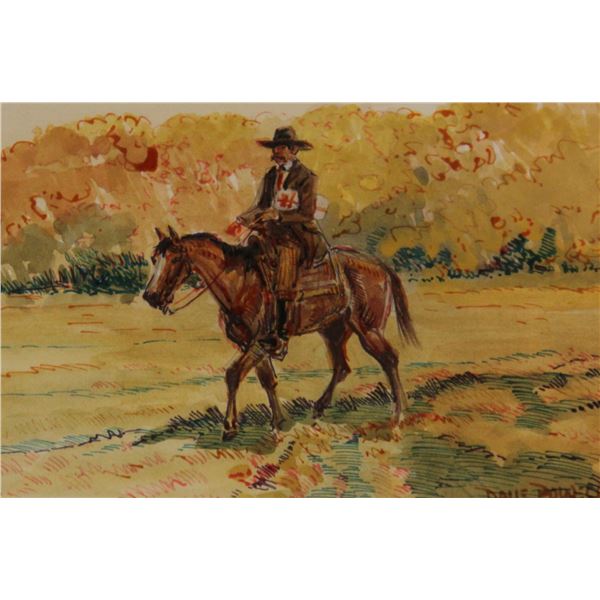 Powell, Dave original watercolor, Lawman, 4" x 6"