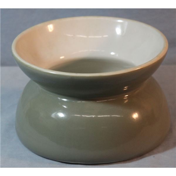 Porcelain spittoon, 7" w & Pottery brown 8" bowl