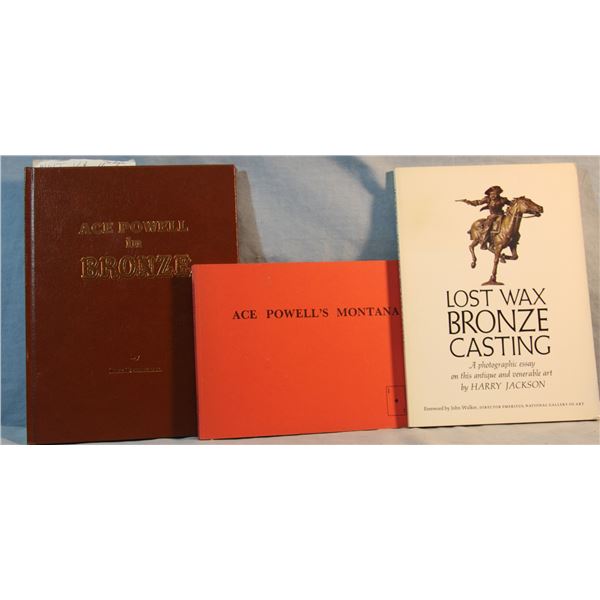 3 books: Breneman, Ace Powell In Bronze, 1982, 1st,#301/350; Moynahan, J., Ace Powell's Montana, 197