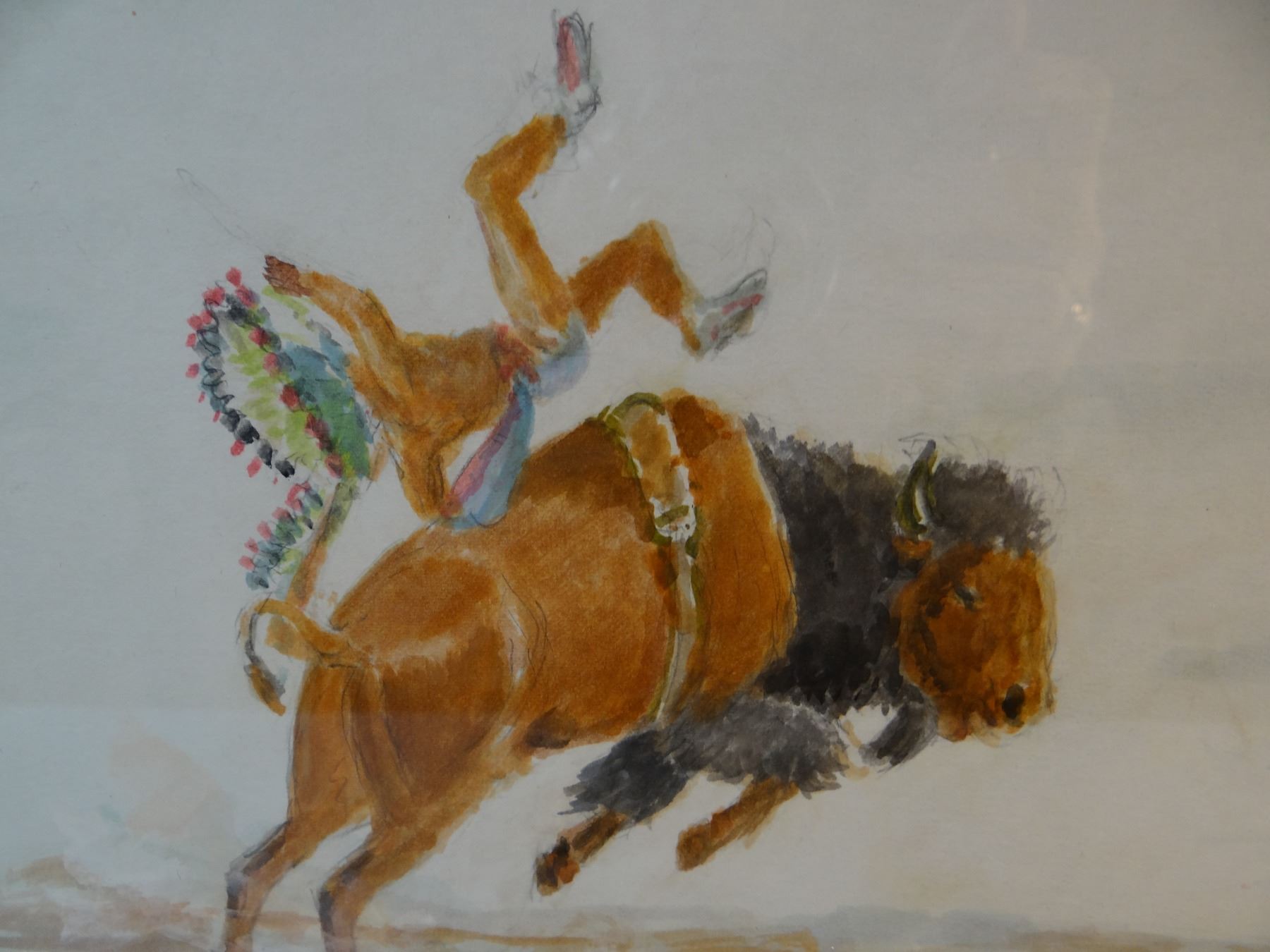 2 Joe Ricker oil paintings, Native American artist, deceased, 10