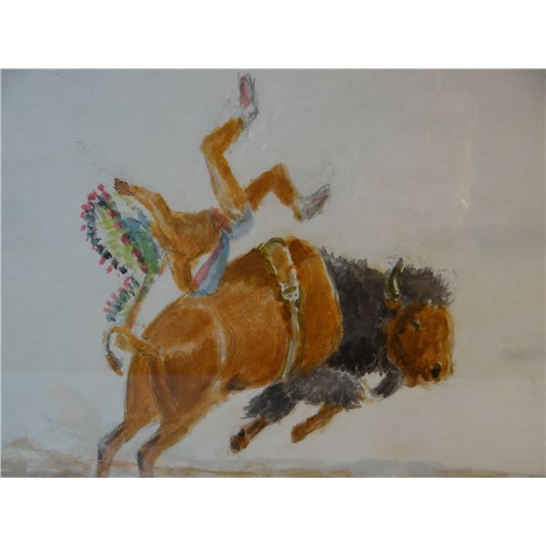 2 Joe Ricker oil paintings, Native American artist, deceased, 10