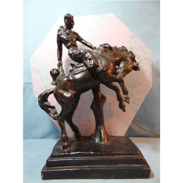 Bucking horse elec. lamp, 13" x 15"