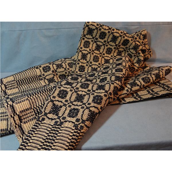 Antique woven coverlet, 88" x 104"