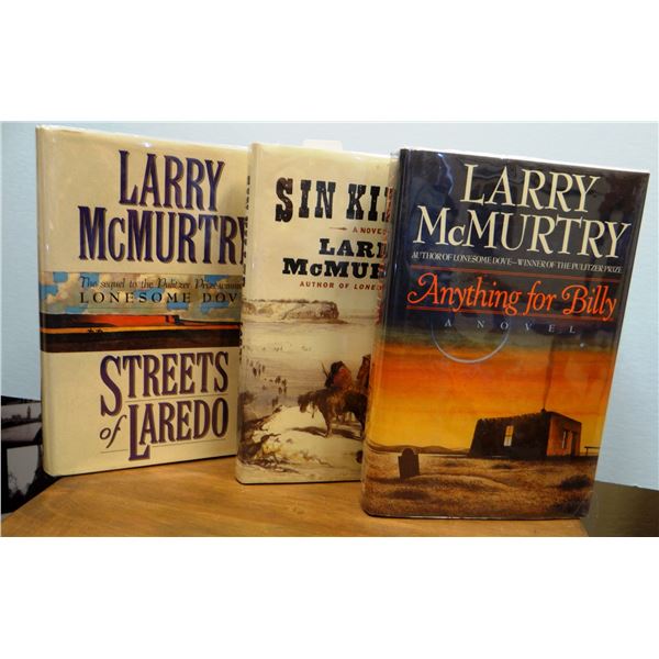 3 books by Larry McMurtry, Sin Killer, Anything For Billy and Streets of Laredo, all newer w/dj, all