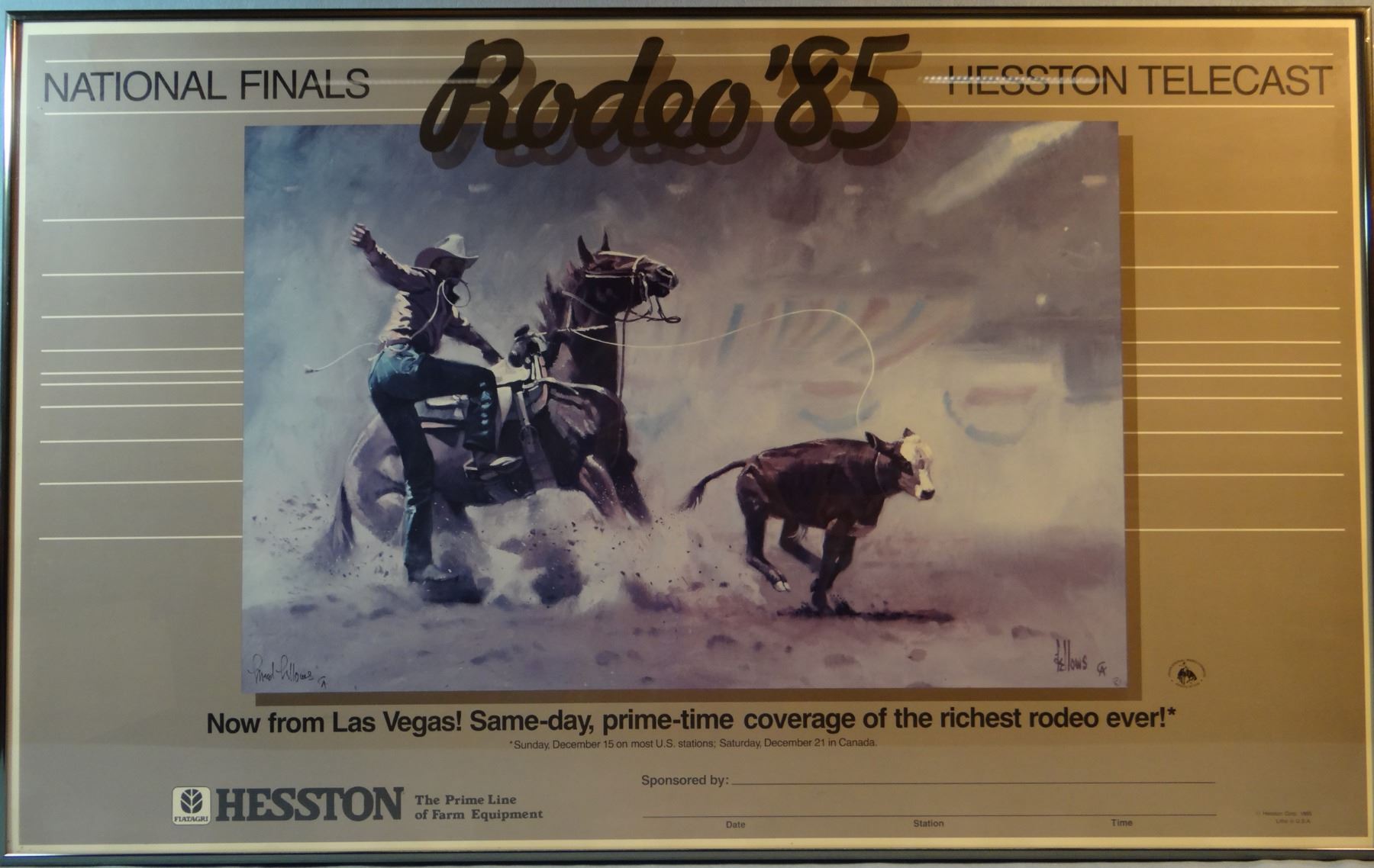 Fellows, Fred, 4 National Finals Rodeo posters, 1984, '85 , '88 & '89 ...