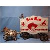 Image 2 : Vintage cast iron Big 6 Circus wagon w/2 horses & driver, 9" h x 15" l