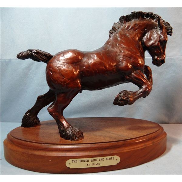 Gabel, Gabe bronze, Rearing Draft Horse, 1985, #4/15, 10" x 13"