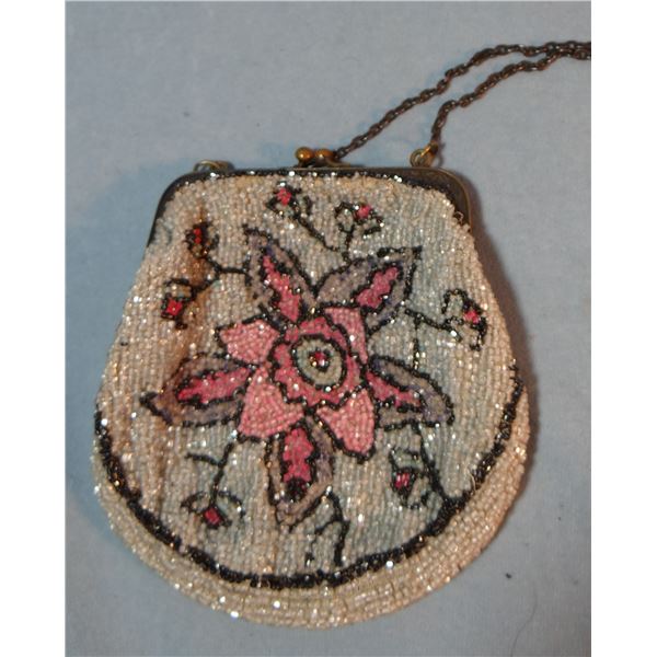 (2) Indian beaded purses, floral
