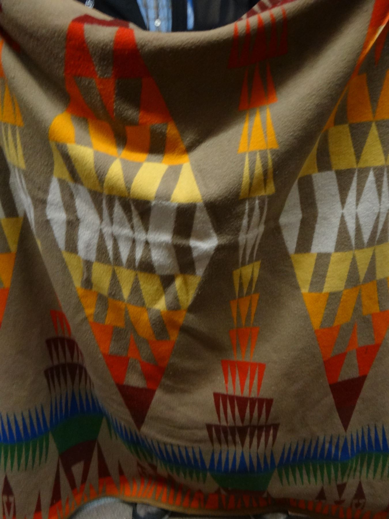 Pendleton vintage wool blanket, Chief Joseph pattern, 38" x 60"