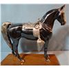 Image 2 : Spelter bronze black  horse w/silver saddle & mane, 11" x 12"