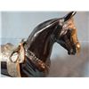 Image 3 : Spelter bronze black  horse w/silver saddle & mane, 11" x 12"