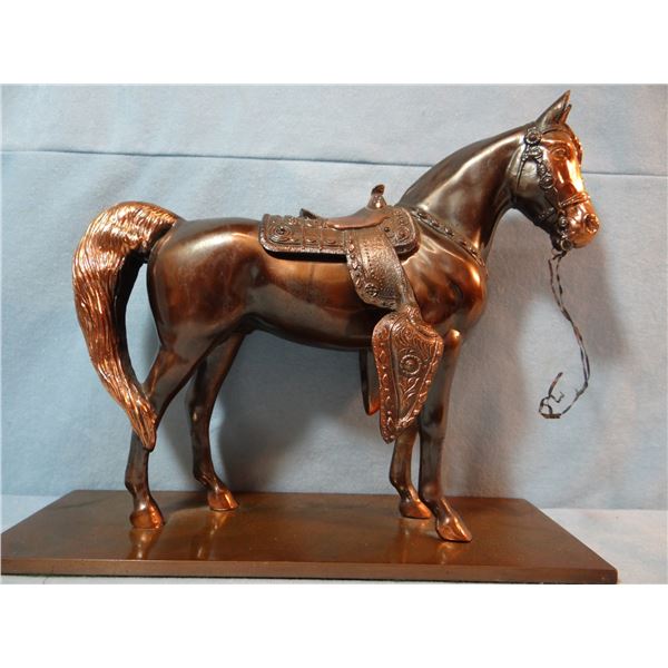 Spelter bronze brass tone horse, 9" x 10"