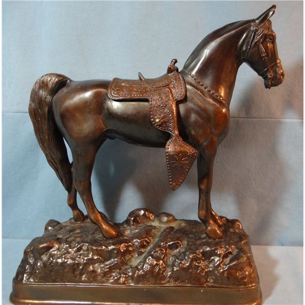 Spelter bronze horse, 12" x 14"