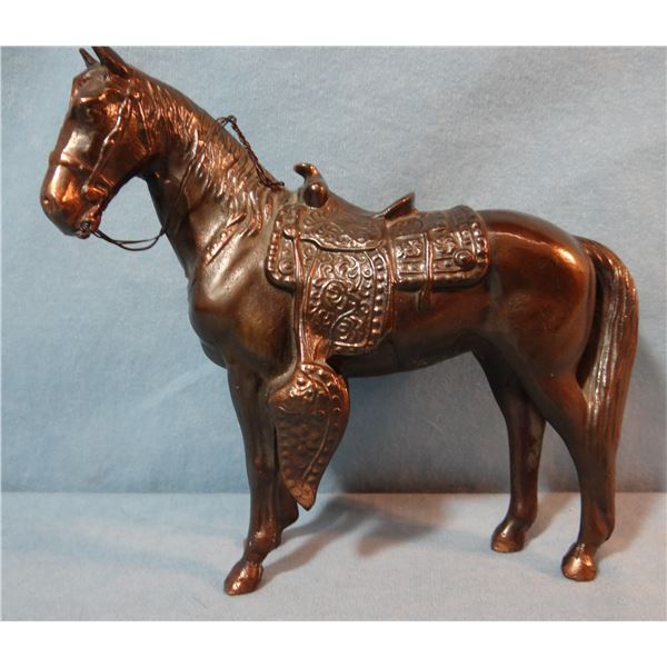 Spelter bronze horse, 7" x 6"