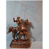 Image 1 : Spelter bronze ropin' cowboy, 9" x 14"