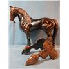Image 3 : Spelter bronze horse w/saddle, 14" x 13"