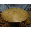 Image 2 : Vintage oak tavern table w/5 wrought iron chairs