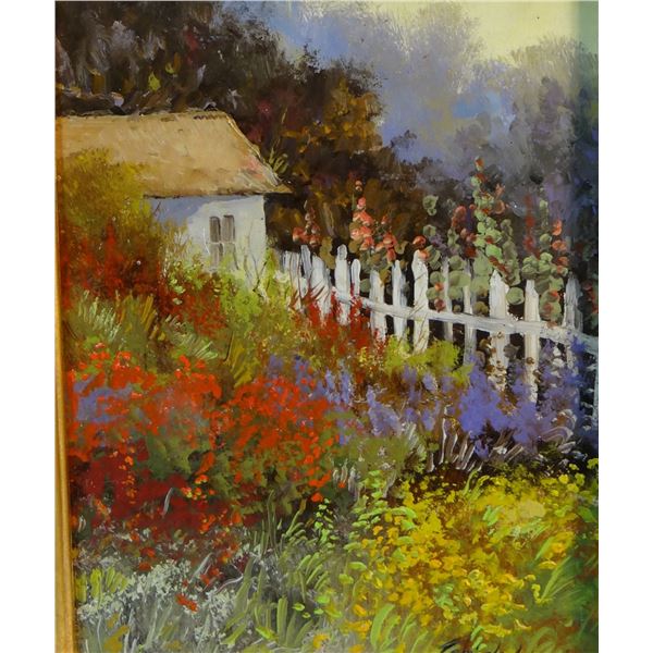 DeDecker, Tom, oil on board, Blooming Gardens, 10" x 8"