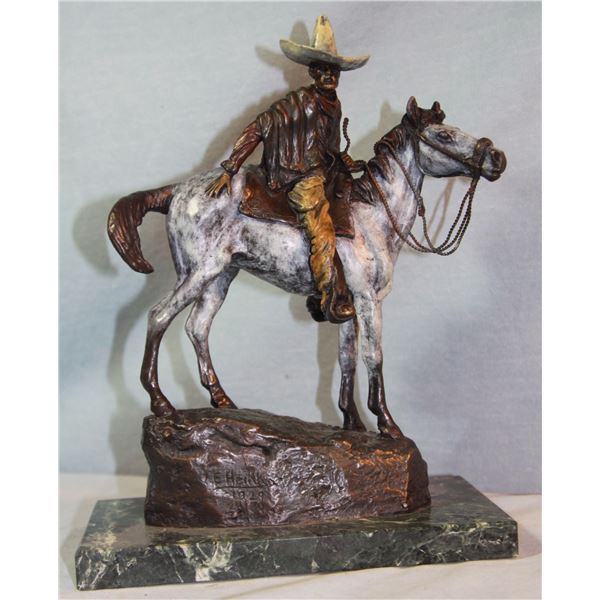 Heikka, E. E. bronze sculpture, Vaquero, 1929, 24/30, 11" x 9" x 3"