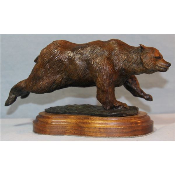 Ream, Don bronze sculpture, Grizzly On The Move, 8/15, 5" h x 10" long x 4" d