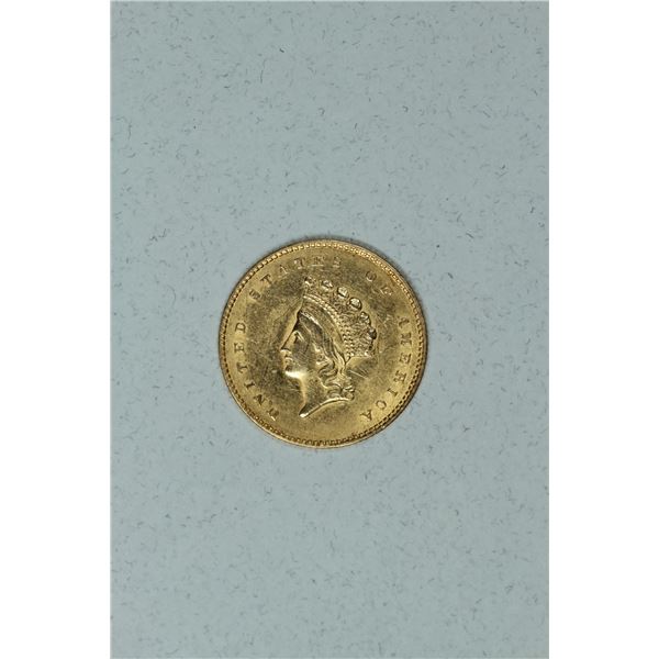 1855 $1 Type 2 Indian Princess, ungraded AU/BU