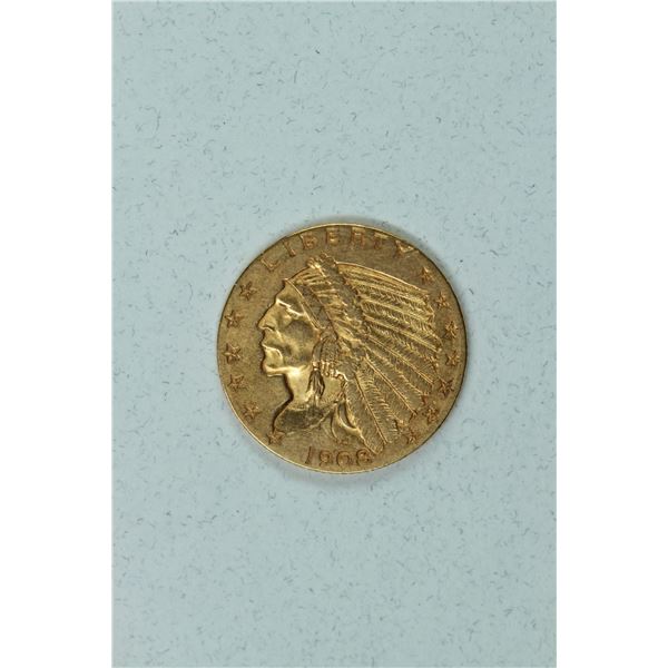 1908 $2.5 Indian Head, ungraded AU/BU