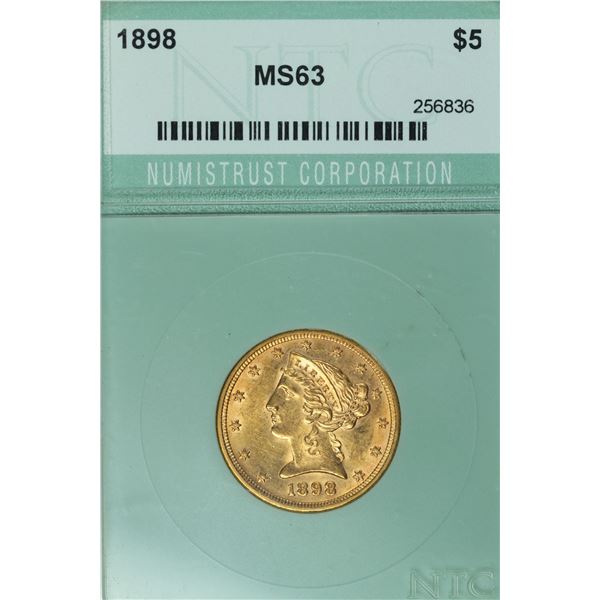 1898 $5 Coronet, NTC MS63