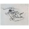 Image 1 : Russell, C. M., pen/ink drawing, Running Warrior,  4" x 6 3/4"