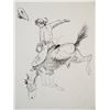 Image 1 : James, Will original pencil drawing, Taking The High Dive, unsigned, 8" x 9 1/2",  framed