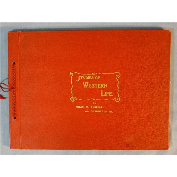 Russell, C. M. book, Studies of Western Life, red hard cover, fine