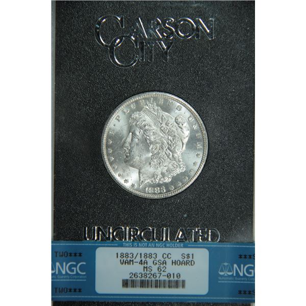1883 CC Morgan VAM 4A Double Date, GSA / NGC MS62