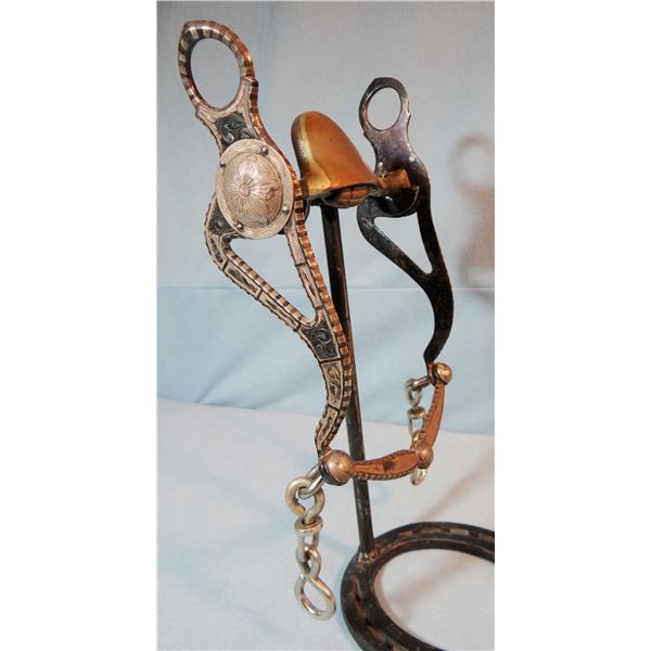 Fancy Silver inlaid & hooded bit, purchased in early 1950's, marked Brown, Reno, Nevada