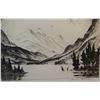 Image 1 : Kleiber, Hans etching, Elk In Lake, 4 1/2" x 6"