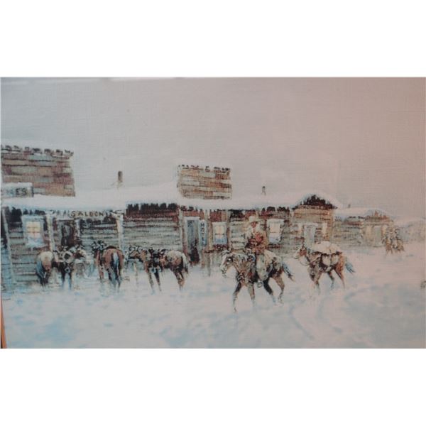 Cheek, C. R. double signed print, framed, #78/100, 7" x 10"